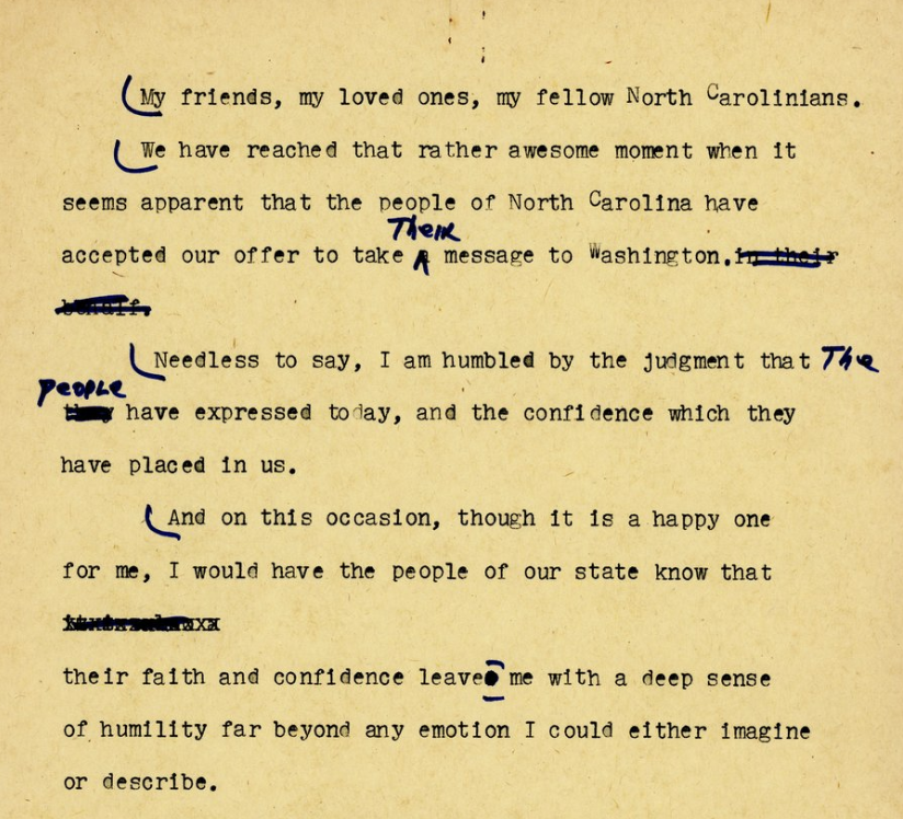 HelmsCenter's tweet photo. #TodayinHistory In 1972, Jesse Helms didn't know the outcome of the election. Win or lose, he was prepared and had a victory and a concession speech prepared. Click the link below to read both speeches.

https://t.co/WONxEmmcJ7

#USSenate #ElectionDay https://t.co/z1gndfIplG