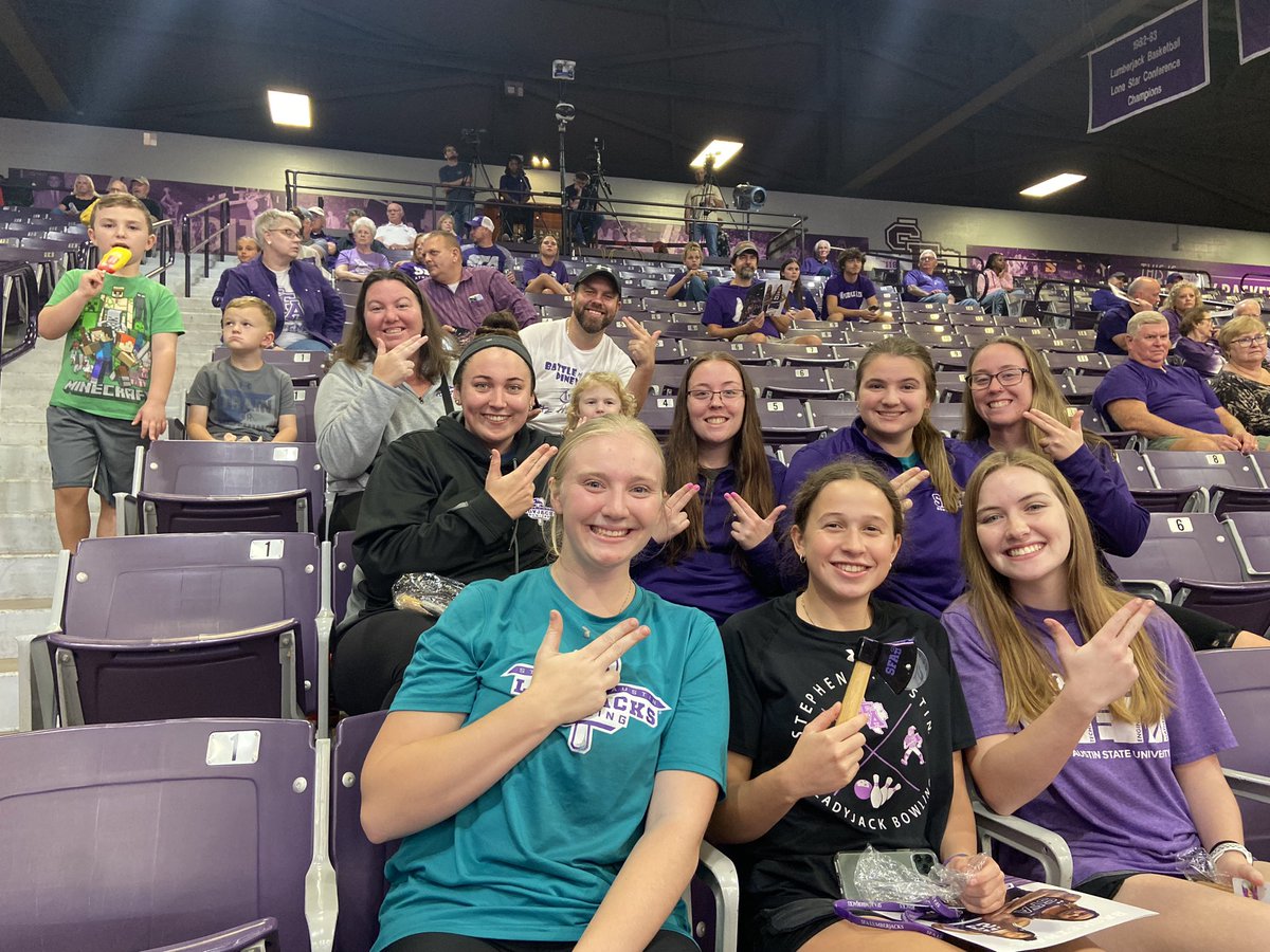 BeyerCarlene's tweet photo. Watched @SFAWBB kick axe in their home opener! @SFA_Bowling @AxeSfa  #AxeEm #theaXegames https://t.co/tgjYar7F2s