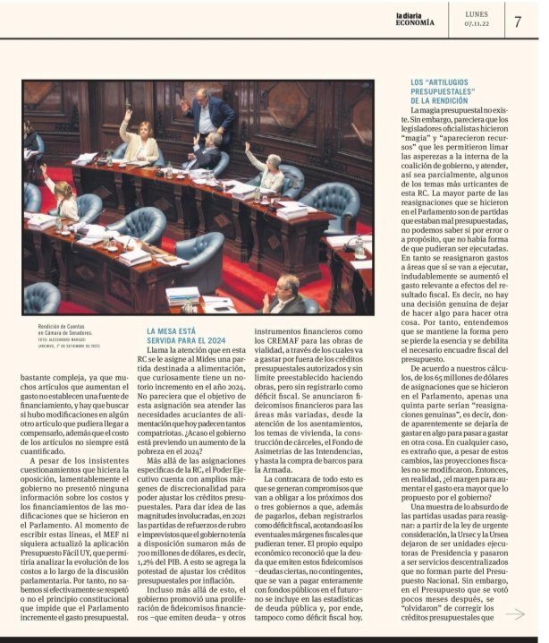 SoLeOMendivil's tweet photo. ¿Qué nos dejó la Rendición de Cuentas? 
Asignaciones, recortes y dibujos.
Excelente artículo de @aarosteguiberry y Michael Borchardt en @ladiaria
Pase y lea👇 https://t.co/NoaS7OslqM