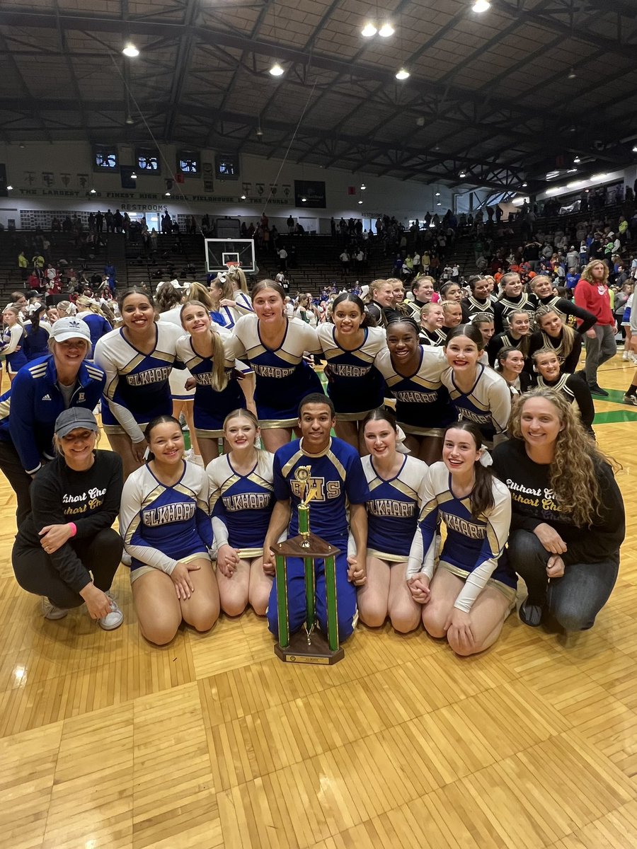 Fourth place finish for our amazing varsity Coed team! What a fantastic way to end an amazing season! #ElkhartCheer #StateFinalists