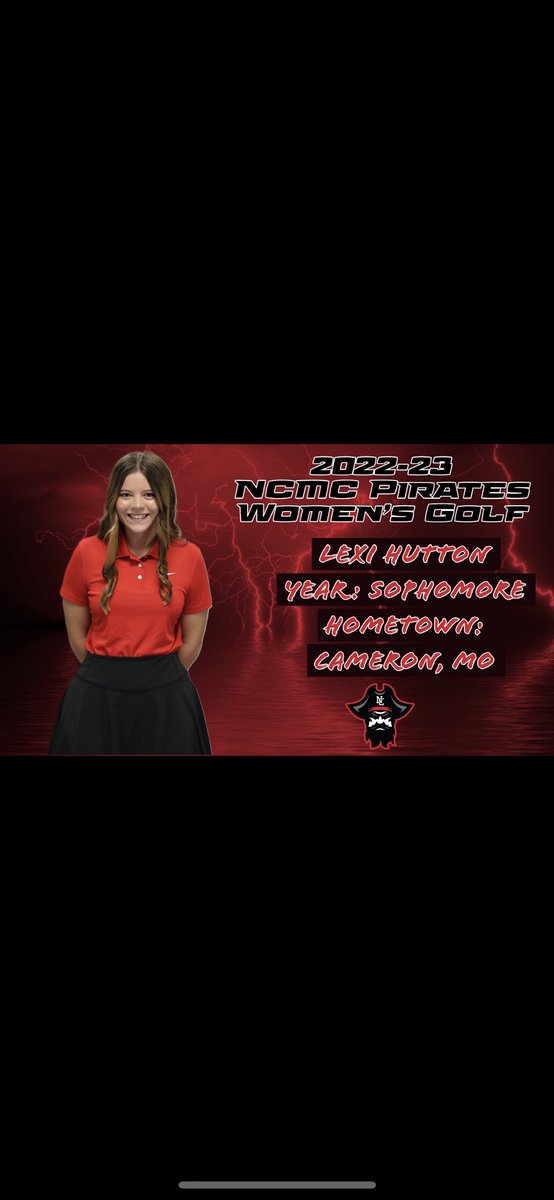 2nd player spotlight is Sophomore Lexi Hutton! 🏴‍☠️
Major: Elementary Education 
Favorite Movie: Big Daddy 
Favorite Golf Memory: “Winning NJCAA Region 16 last year as a team and earning 1st team All Region status”