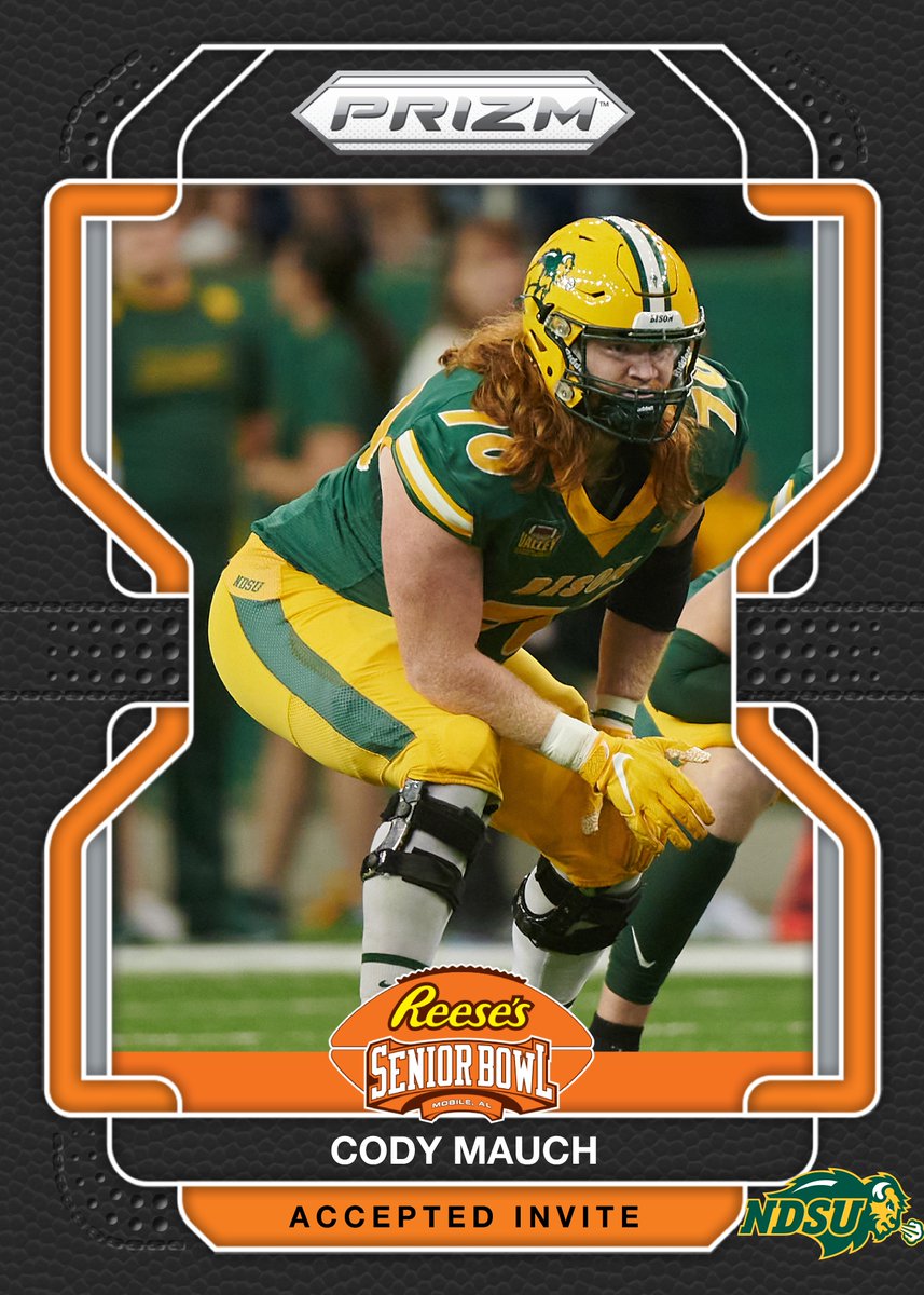Reese's Senior Bowl (@seniorbowl) on Twitter photo THE FIRST ACCEPTED INVITE of the 2023 Reese's Senior Bowl. <a href="/NDSUfootball/">NDSU Football</a> OL Cody Mauch <a href="/CodyTud/">Cody Mauch</a>! 💪
#GoBison 🦬 #TheDraftStartsInMOBILE™️
@JimNagy_SB <a href="/PaniniAmerica/">Panini America</a> #RatedRookie THE FIRST ACCEPTED INVITE of the 2023 Reese's Senior Bowl. <a href="/NDSUfootball/">NDSU Football</a> OL Cody Mauch <a href="/CodyTud/">Cody Mauch</a>! 💪
#GoBison 🦬 #TheDraftStartsInMOBILE™️
@JimNagy_SB <a href="/PaniniAmerica/">Panini America</a> #RatedRookie