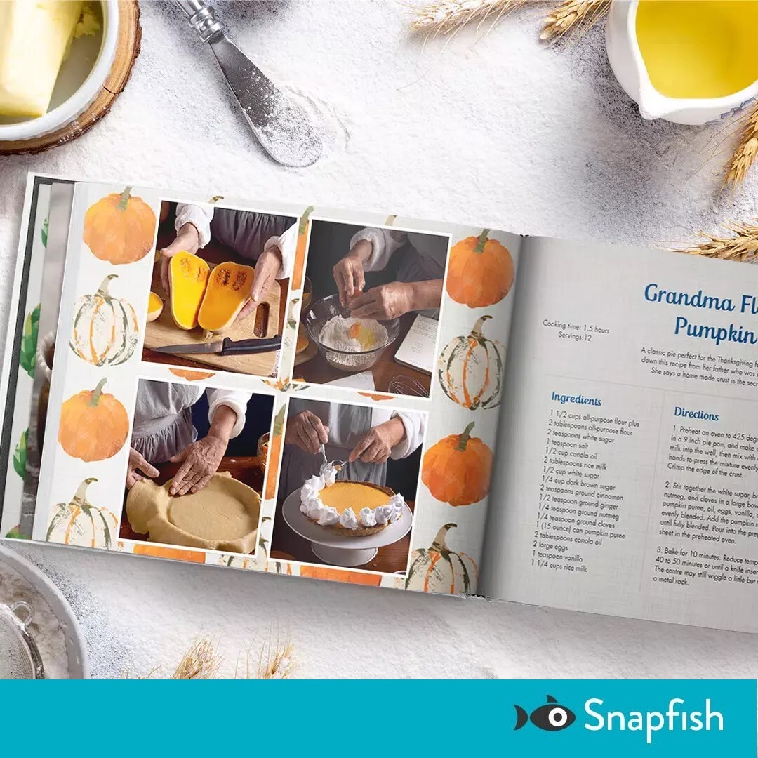 With Thanksgiving right around the corner, customize a photo book to create your very own recipe photo book! Whether you make one for yourself or a loved one, it’ll make you feel like grabbing that apron and saucepan to cook up something delicious and comforting.