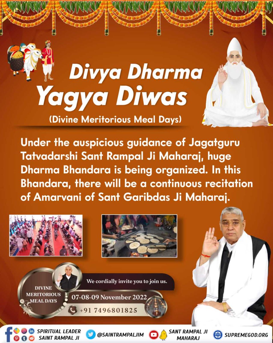 rekha1568's tweet photo. #StoryOfTheYear1513
🌹🍁🌹🍁🌹🍁🌹🍁🌹🍁
509 वर्ष पहले जो कबीर साहिब जी ने भंडारा किया था आज वही संत रामपाल जी महाराज करने जा रहे हैं 7,8,9 नवंबर को आप सभी आमंत्रित है संत रामपाल जी महाराज के 9 आश्रमों में।
Visit 🔆 Satlok Ashram YouTube channel

Divya Dharma YagyaDiwas https://t.co/SvHep0ZhNt