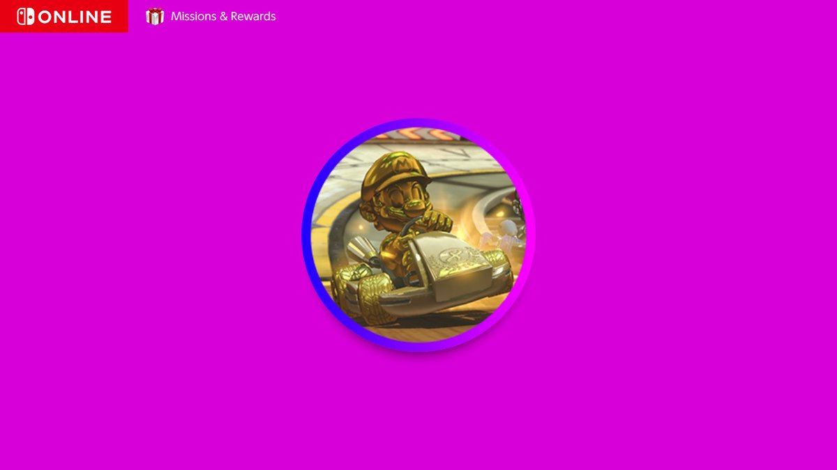 saturn1415's tweet photo. I made an golden mario kart icon with elements from #MissionsAndRewards! #NintendoSwitchOnline #NintendoSwitch https://t.co/r8GwvXFLhn