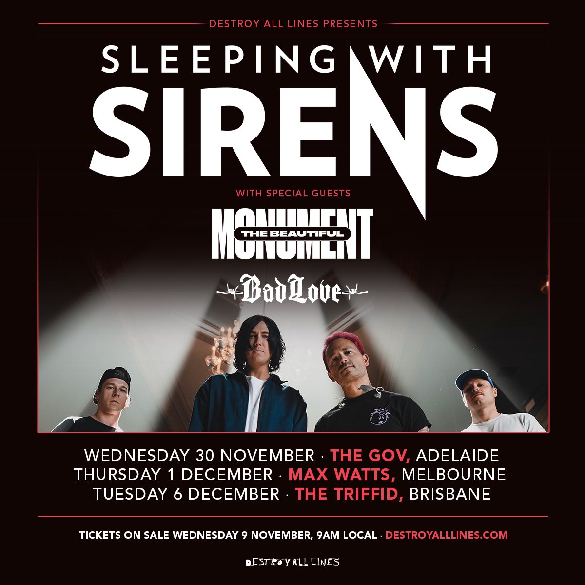 Australia side shows announced! ADL/MLB/BRIS!!!! Tickets on sale Wednesday!