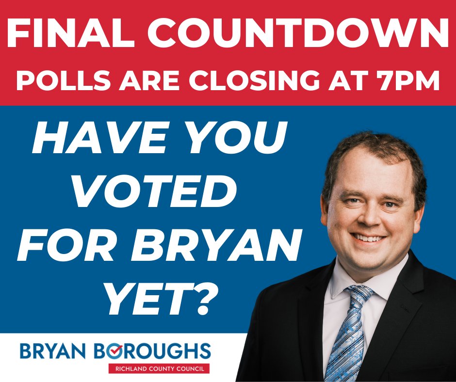 Just a few hours left - polls close at 7 PM!!