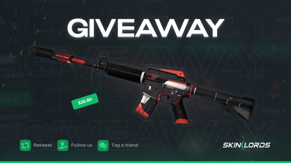 SkinLords's tweet image. M4A1-S Cyrex 🎁 CSGO Skin Giveaway!

✅ To enter:
- Retweet and Follow us
- Tag a friend

Ends in two days! Best of luck!
