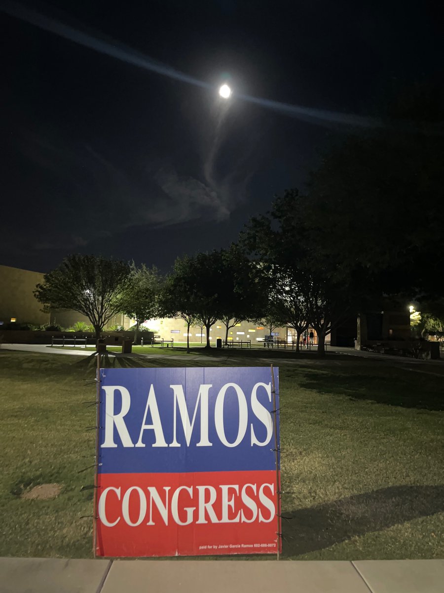 Democracy does not sleep nor do I.  At queen creek library placing signs. I hear there is a lunar eclipse at 3 am.  Let us eclipse all expectations!