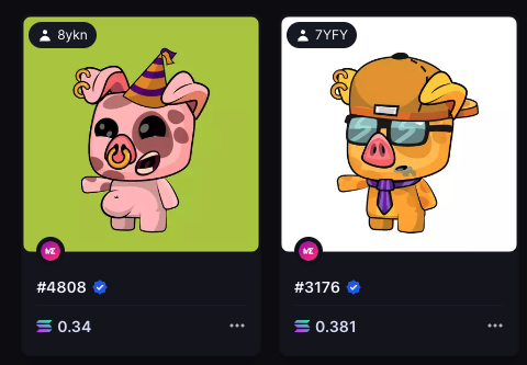 Piggies are listed on <a href="/hyperspacexyz/">hyperspace</a> and <a href="/MagicEden/">Magic Eden 🪄</a>!

Floor 2xd 🐷

Hint: Mint is still live in bio 👀

Reminder: All funds go towards building playgrounds in disadvantaged nations around the world!