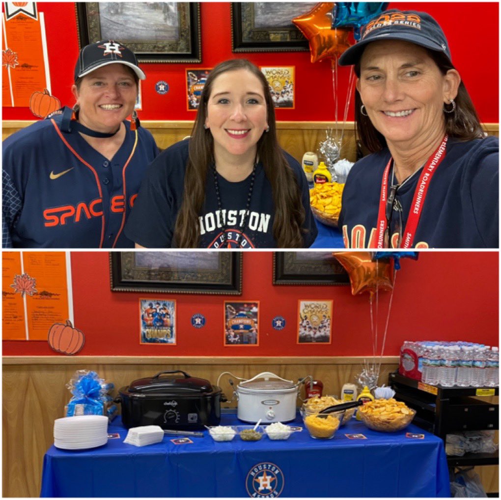 WeldonSmithRR's tweet photo. We have an ASTROnomical Staff! Today, we celebrated the completion of the 2nd grading period & the excitement surrounding the Astros World Series Championship! Amazing hard work and dedication all around! 🧡💙 #Strive2Thrive https://t.co/aN9no9PvVL