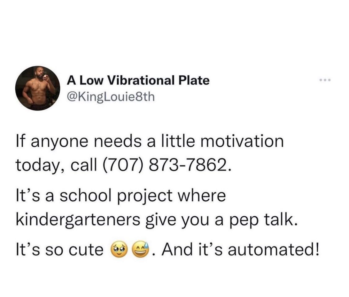 This is the cutest! I will be calling every day. #MotivationMonday #dailymotivation #motivational