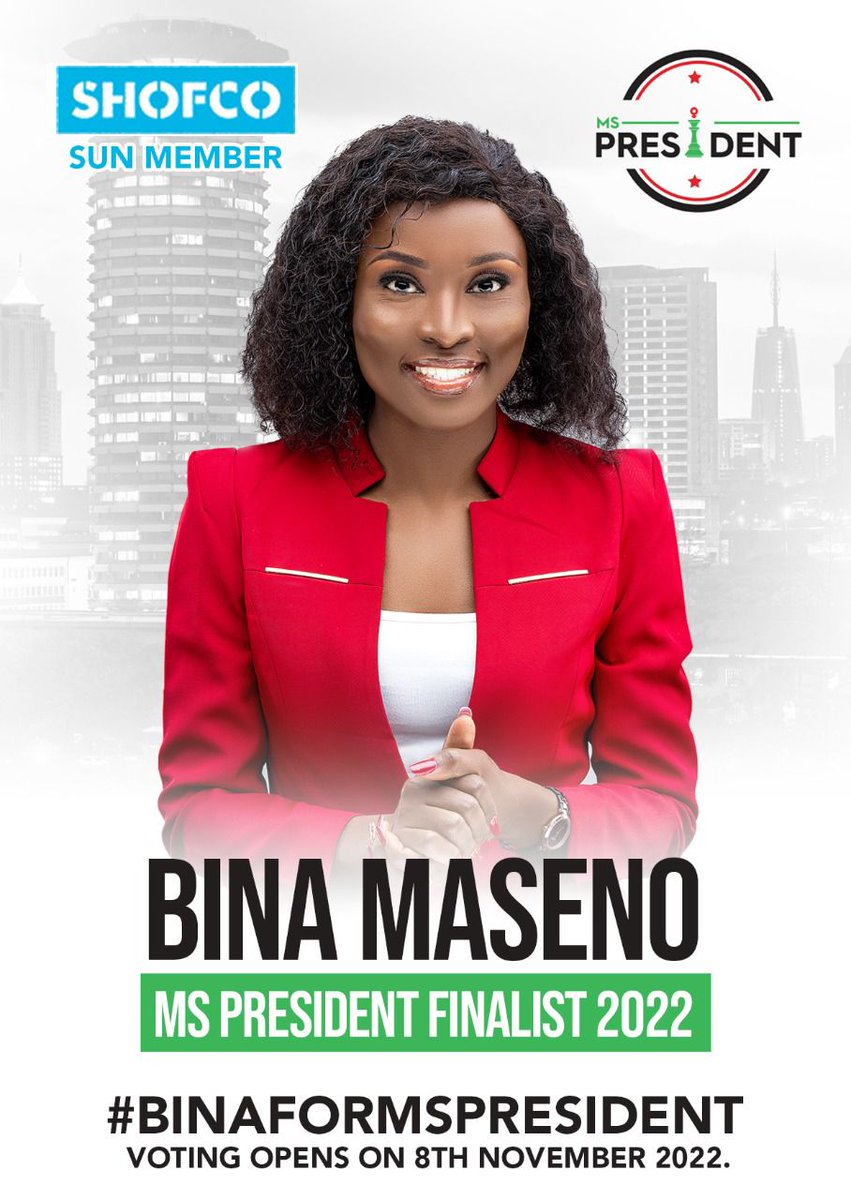 This is the lady we are voting for today Ms President. 
<a href="/BinaMaseno/">Bina Maseno #MadamPresident</a>