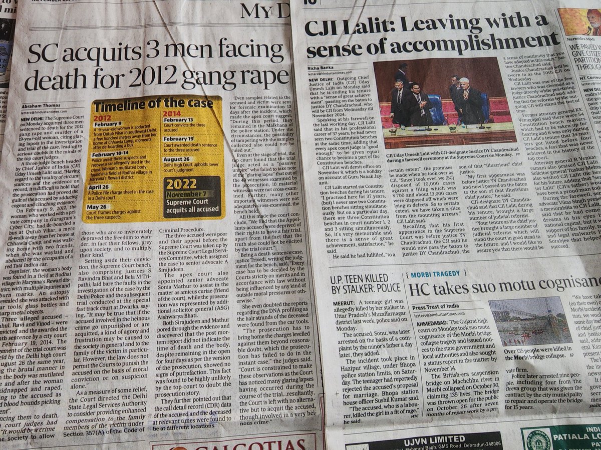 Shubhamj82's tweet photo. Read these B2B news in d paper tdy.For how long system,judiciary &amp; society will keep failing the general public.After 8.25 yrs,SC decides that investigation was shoddy;but noone is answerable to poor family who is facing this ordeal frm last 10yrs with a hope of justice.Godspeed. https://t.co/67ELv1kioF
