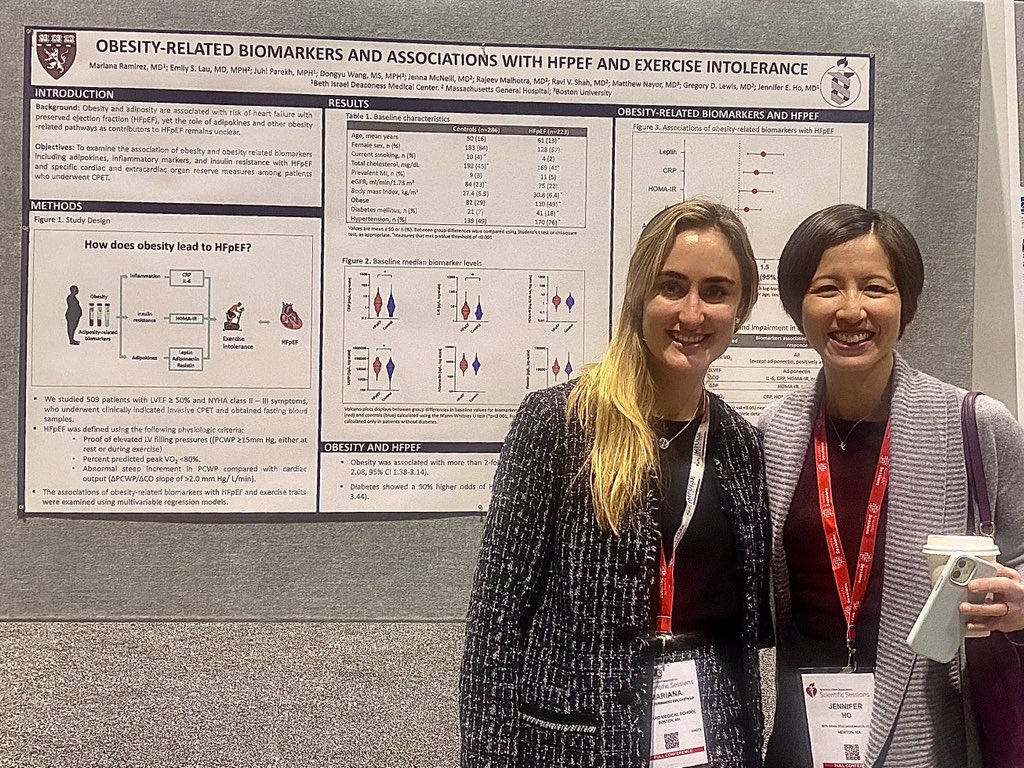 Beyond grateful with my mentor and role model @JenHoCardiology for the opportunity to present our research on obesity-related biomarkers and HFpEF at #AHA22