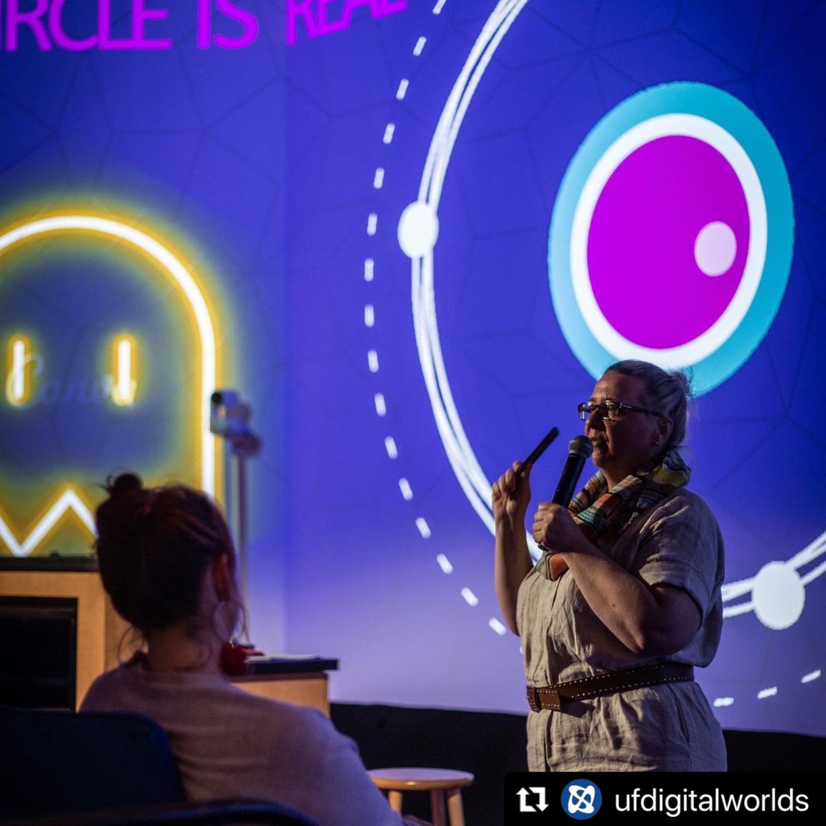 Elizabeth Stringer, our Director of Academics, spoke last week at @ufdigitalworlds to share her decades-long veteran knowledge about the video games industry and to give advice to students looking to pursue a career in games. 🎮 Thank you @ufdigitalworlds for hosting us! #gamedev