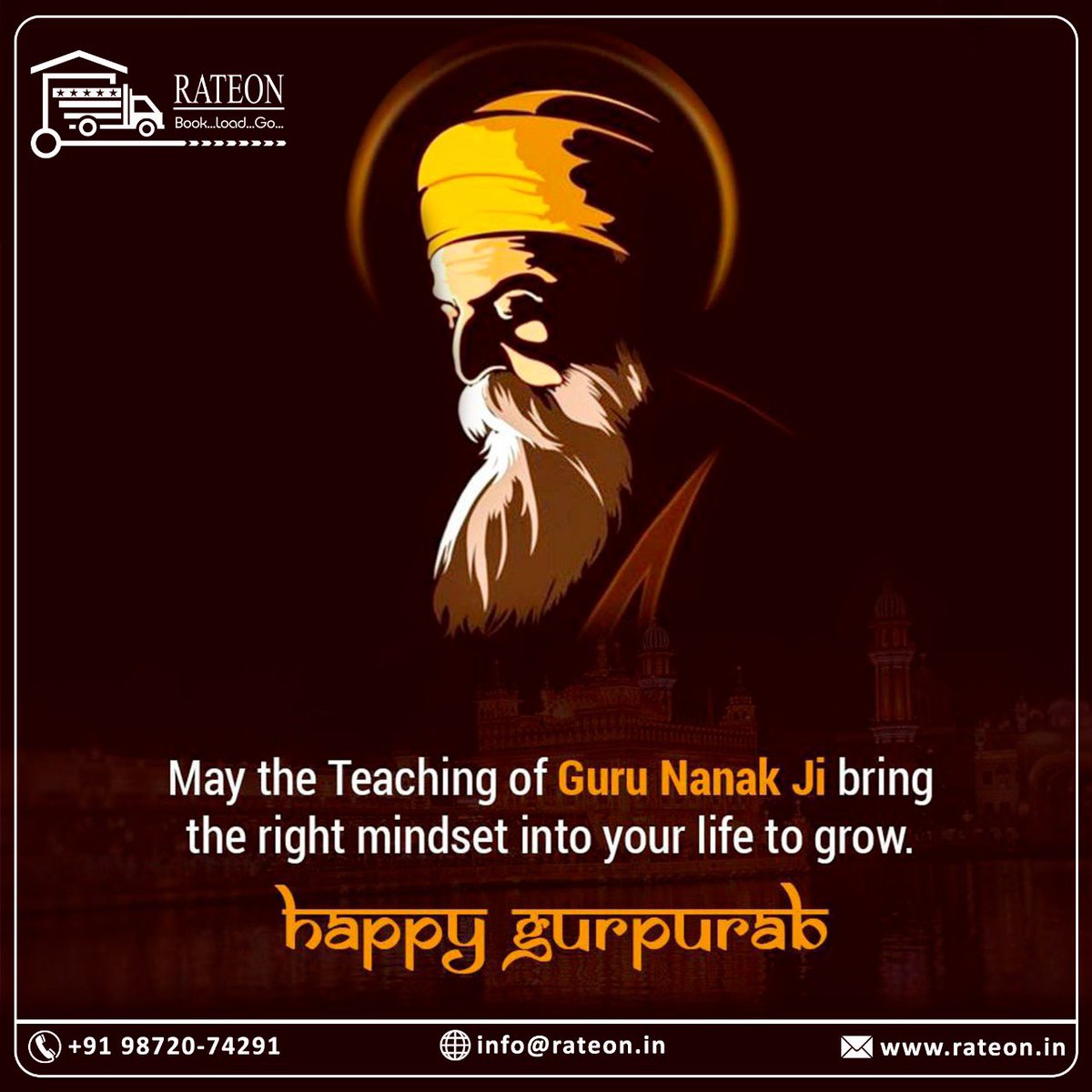 RateonL's tweet photo. A very Happy #Gurupurab to you. His teachings advocated selfless service to humanity, prosperity and social justice for all.
#gurunanakjayanti #GuruNanakDevji #Gurpurab https://t.co/Qpr0CDurcn