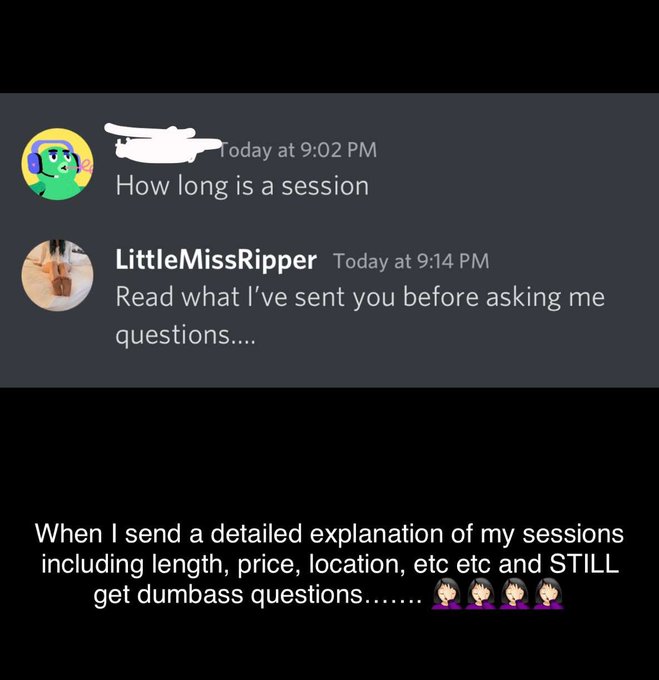 🤦🏻&zwj;♀️🤦🏻&zwj;♀️🤦🏻&zwj;♀️ SESSION LENGTH IS IN WHAT IVE SENT! CLEARLY SAYS IT! https://t.co/hiuV67oknk