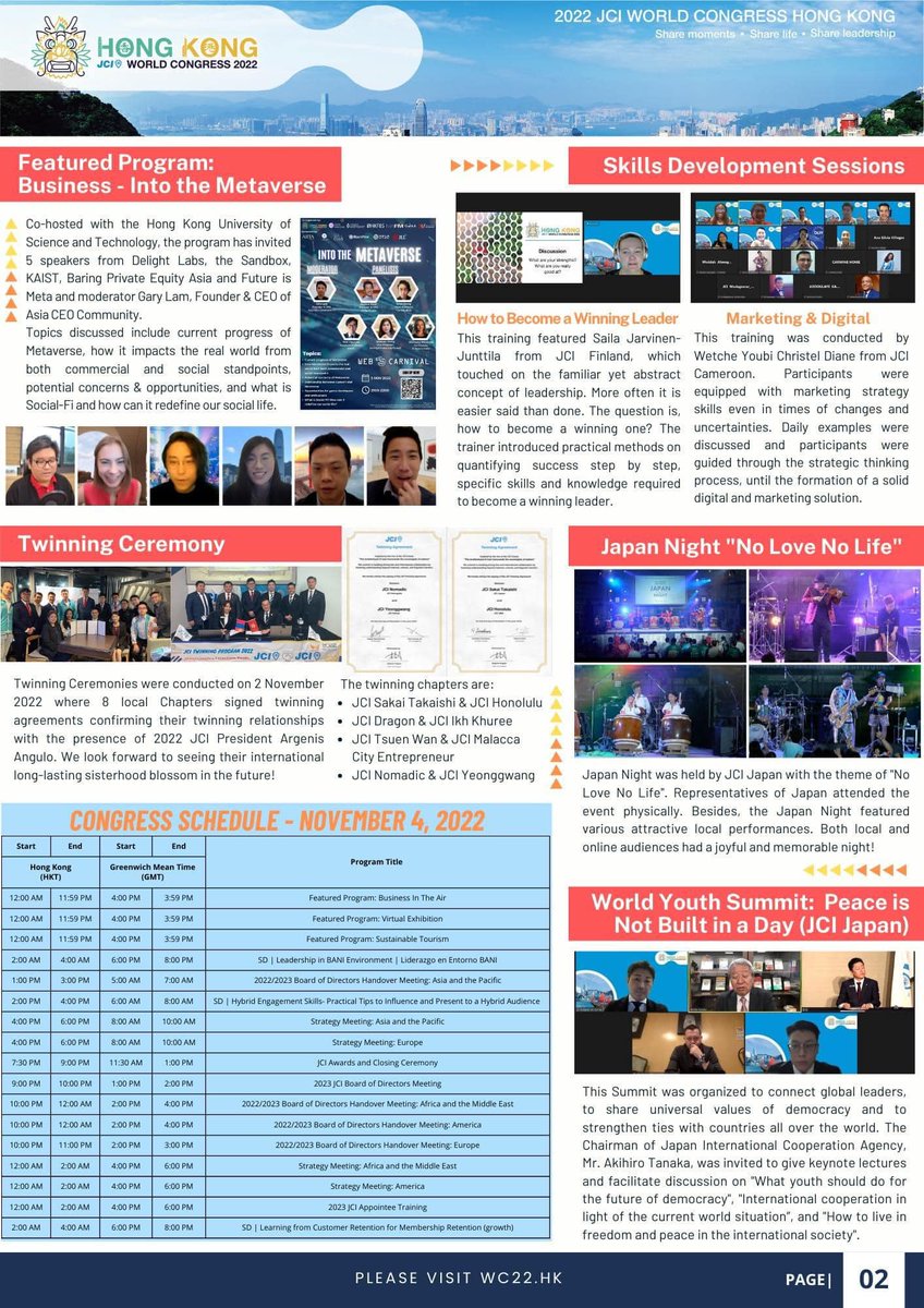 🇭🇰2022 JCI ДЭЛХИЙН ЧУУЛГАН🇭🇰

#Сонин_сайхан_булан
JCI байгууллагын 2022 оны ДЭЛХИЙН ЧУУЛГАНЫ 4 дахь өдрийн /2022.11.03/ NEWSLETTER-г хүргүүлж байна.

#SHINEBRIGHT 
Хүндэтгэсэн,
JCI Монгол ТББ