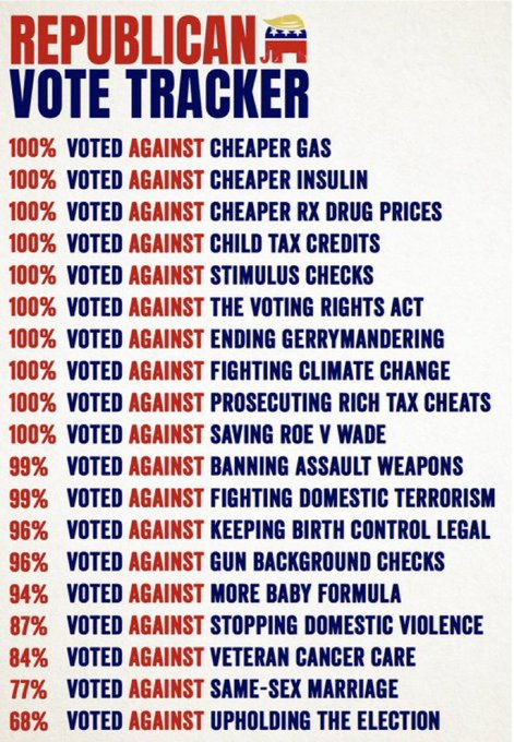 Michael91559495's tweet photo. It's vital to #VoteBlueTomorrow, because Republicans have NO INTEREST in improving our lives.

It's in the public record, FFS. https://t.co/UBF3WVW35y
