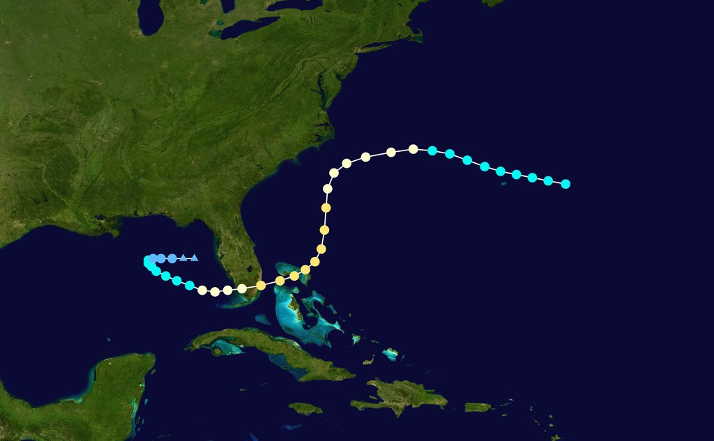 In case anyone is confused about Hurricane Seven (1935), this storm formed near Bermuda and got deflected southward, striking Florida and making it into the Gulf. One of the most bizarre ATL tracks out there.