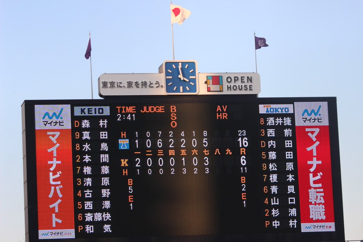 tokyo_bbc's tweet photo. 【秋季フレッシュトーナメント】11/8(火)
vs慶應義塾大学

東 106 220 5 = 16
慶 200 010 3 = 6
※大会規定により7回コールド

○平田、中村－杉浦
(本)
(三)藤田
(二)山口2、杉浦、西前2、内田

打線がつながり大勝を収めました。
明日も精一杯戦いますので、ご声援のほどよろしくお願いいたします！ https://t.co/FXyy16DlT7