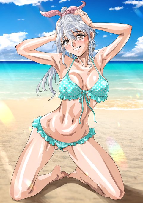 水着絵は年中無休。 