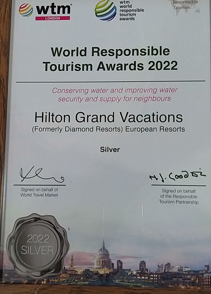 I am so happy to announce that we won Silver for conserving water than k you all for your efforts #sustainability #water #WorldResponsibleTourismAwards