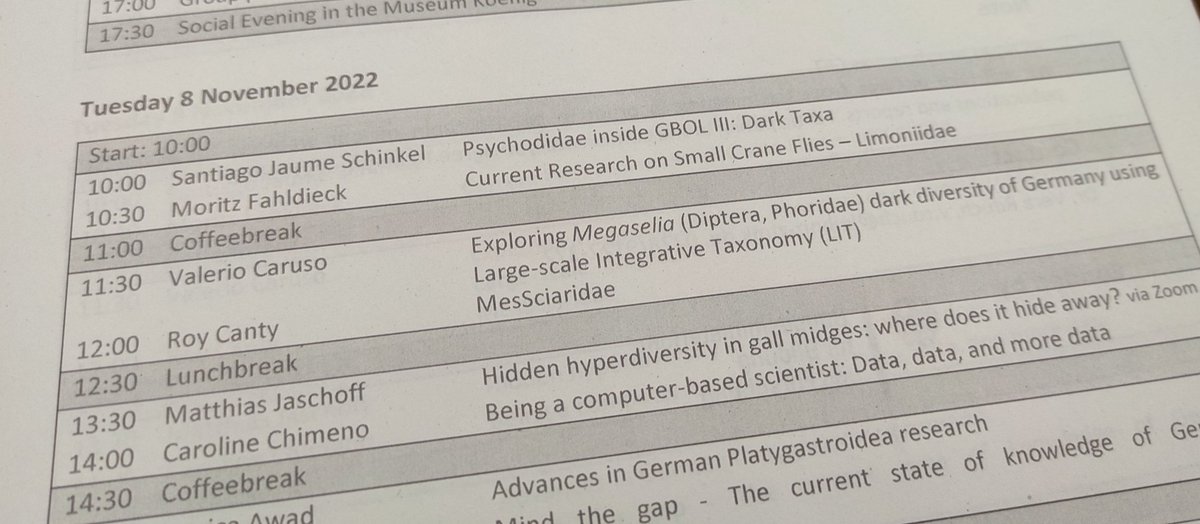 Annual Meeting #gbol2022
Next day, next morning, next talks. Looking forward to know more about the status quo in the #Diptera projects of the #PhDcandidates. #darktaxa