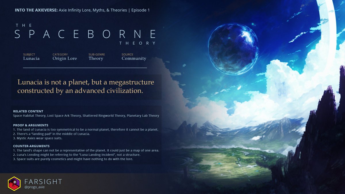 progo_axie's tweet photo. TLDR Infocard for the Spaceborne theory about the origins of Lunacia as featured in The Lunacian Times. @LunacianSociety @BigYakAxieClub @AxieInfinity #AxieCreator #AxieOrigins 

https://t.co/5nTJupw8qf https://t.co/FmA0Ef5wpU
