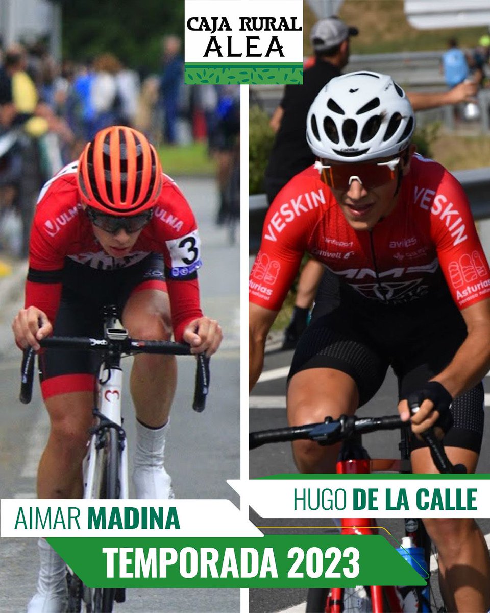 ✅ El guipuzcoano Aimar Madina y el asturiano Hugo de la Calle completan el grupo de diez debutantes en la categoría de Filial Caja Rural-Alea. Otra apuesta por el talento y el desarrollo.

📝 Conoce mejor a estos dos jóvenes valores: bit.ly/3A0q59Z

#SúmateAlVerde 💚