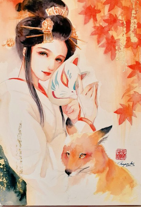 「狐 髪飾り」のTwitter画像/イラスト(新着)｜3ページ目