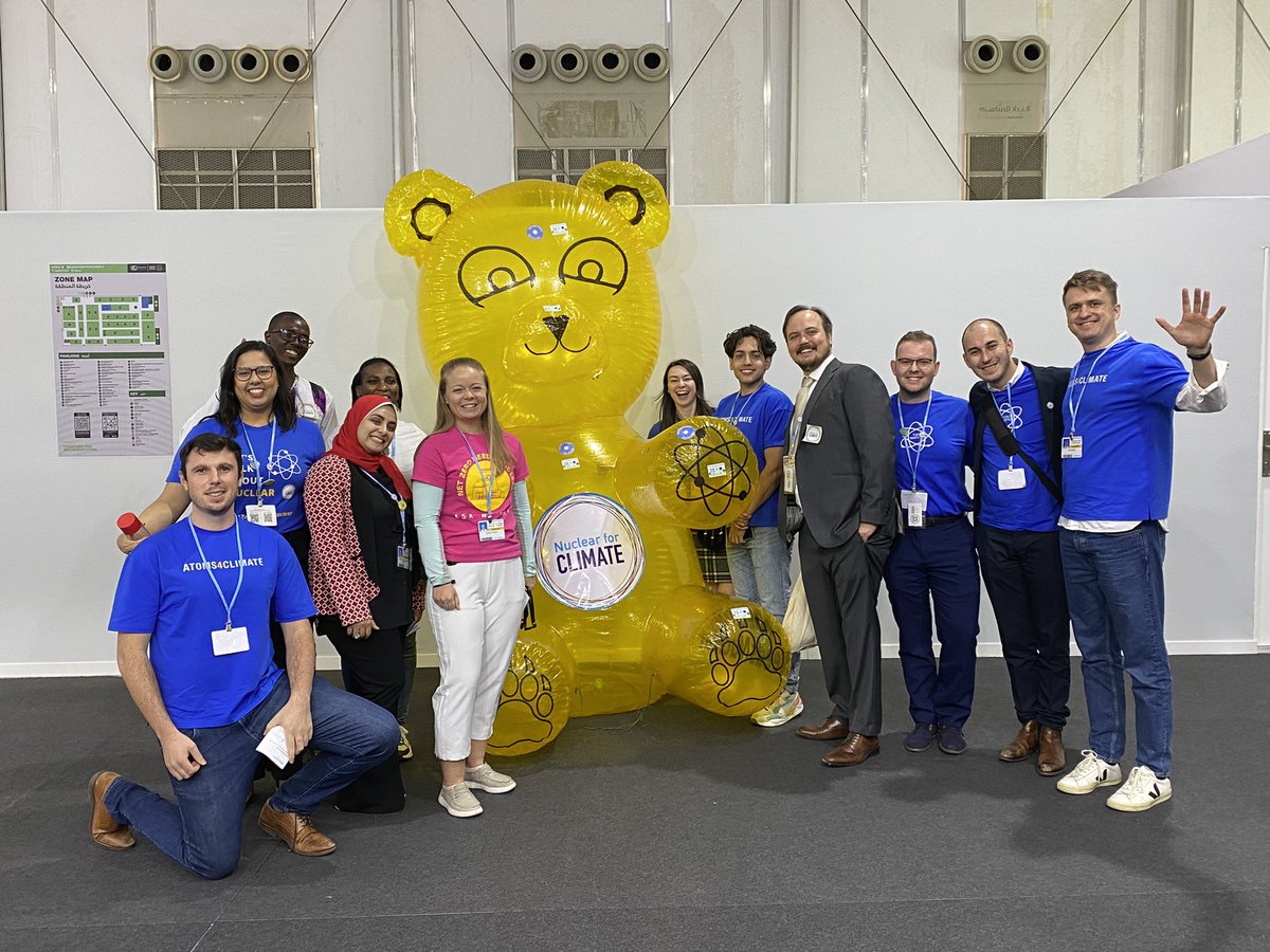 IYNC's tweet photo. Nuclear Technologies? Easy! If you are attending the #COP27 ask these guys in a blue t-shirts about nuclear!
#n4c #COP27 #Nuclear4Climate #iync #netzeroneedsnuclear https://t.co/cqU87TzTad