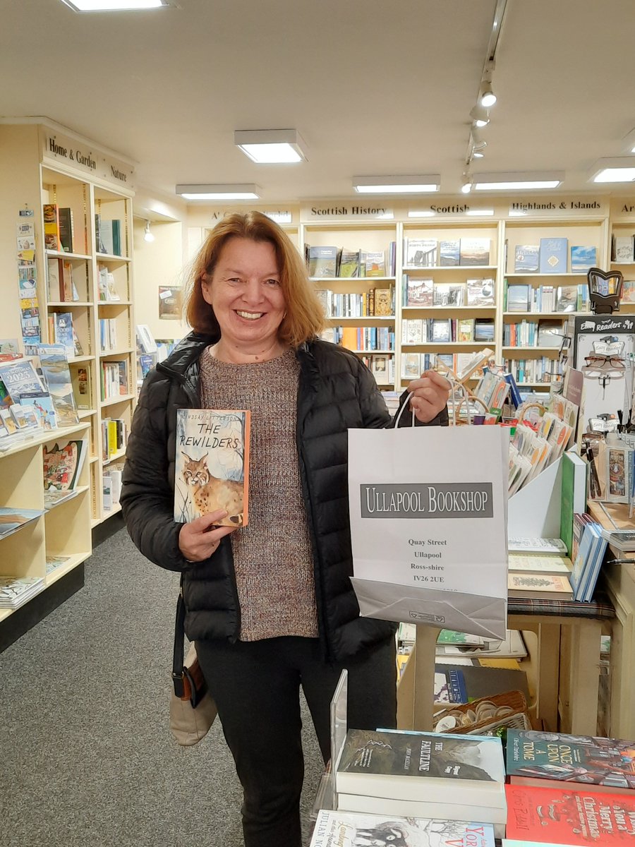 UllapoolB's tweet photo. Lovely to meet @ljlittleson yesterday in @UllapoolB who brought us some lovely #Rewilders bookmarks and signed a lucky copy for a customer, as well as doing some shopping herself. Safe travels and enjoy #Stornaway @anlanntair #faclan https://t.co/x6FrKYF0VT