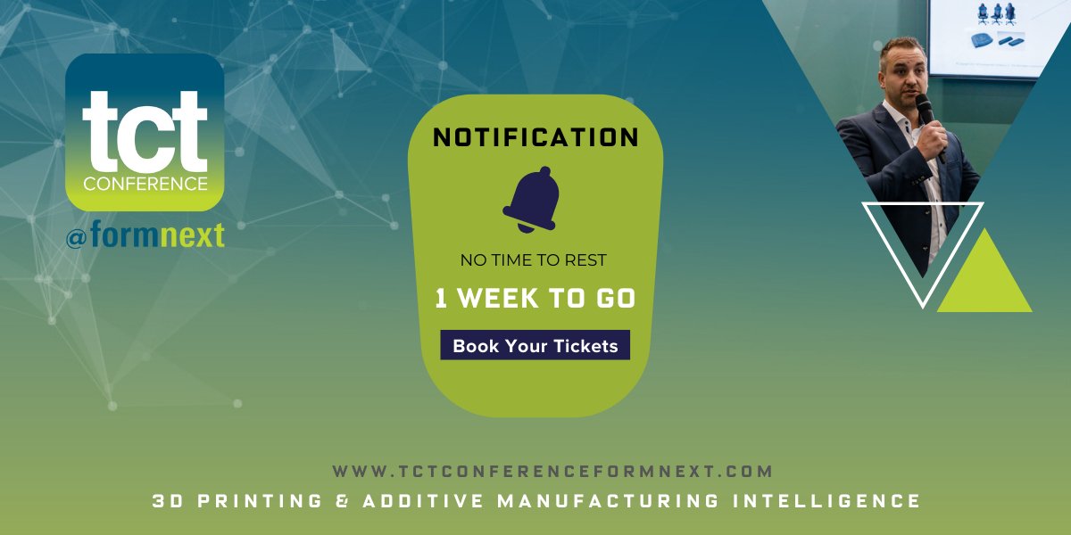 thetctgroup's tweet image. 🚨 Book your tickets to #TCTConference @ Formnext, the user-led summit dedicated to #additivemanufacturing! Insights, intelligence &amp;amp; innovation from 50+ world-class speakers, including @BCG, @HondaJP_Live, @GEHealthcare, @PepsiCo &amp;amp; @GKNAero.

🎟️ Tickets: ow.ly/mlwB50LvUf3