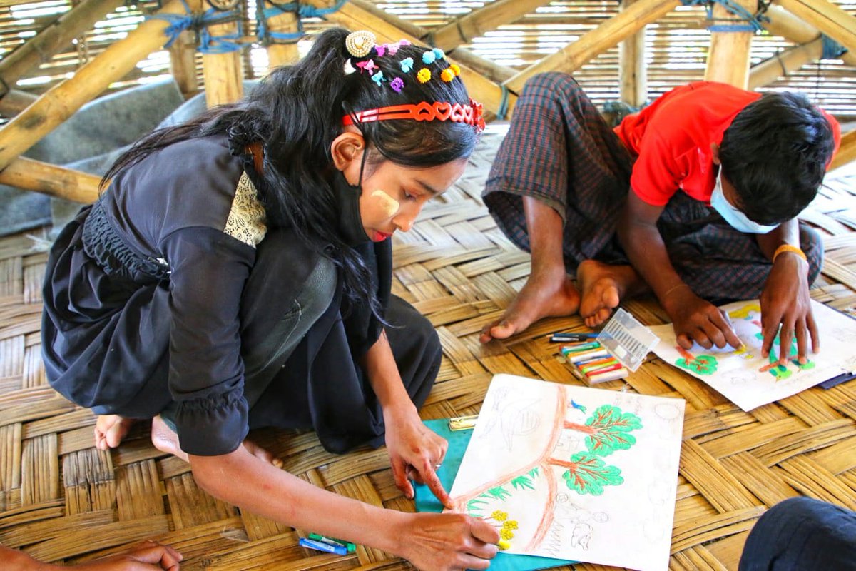 The Rohingya refugee children were asked to draw pictures on what they see around.
These art papers are the reflection of how they observe the environment from their own perspective.

#environment #Rohingya #refugee #green #positivity #children