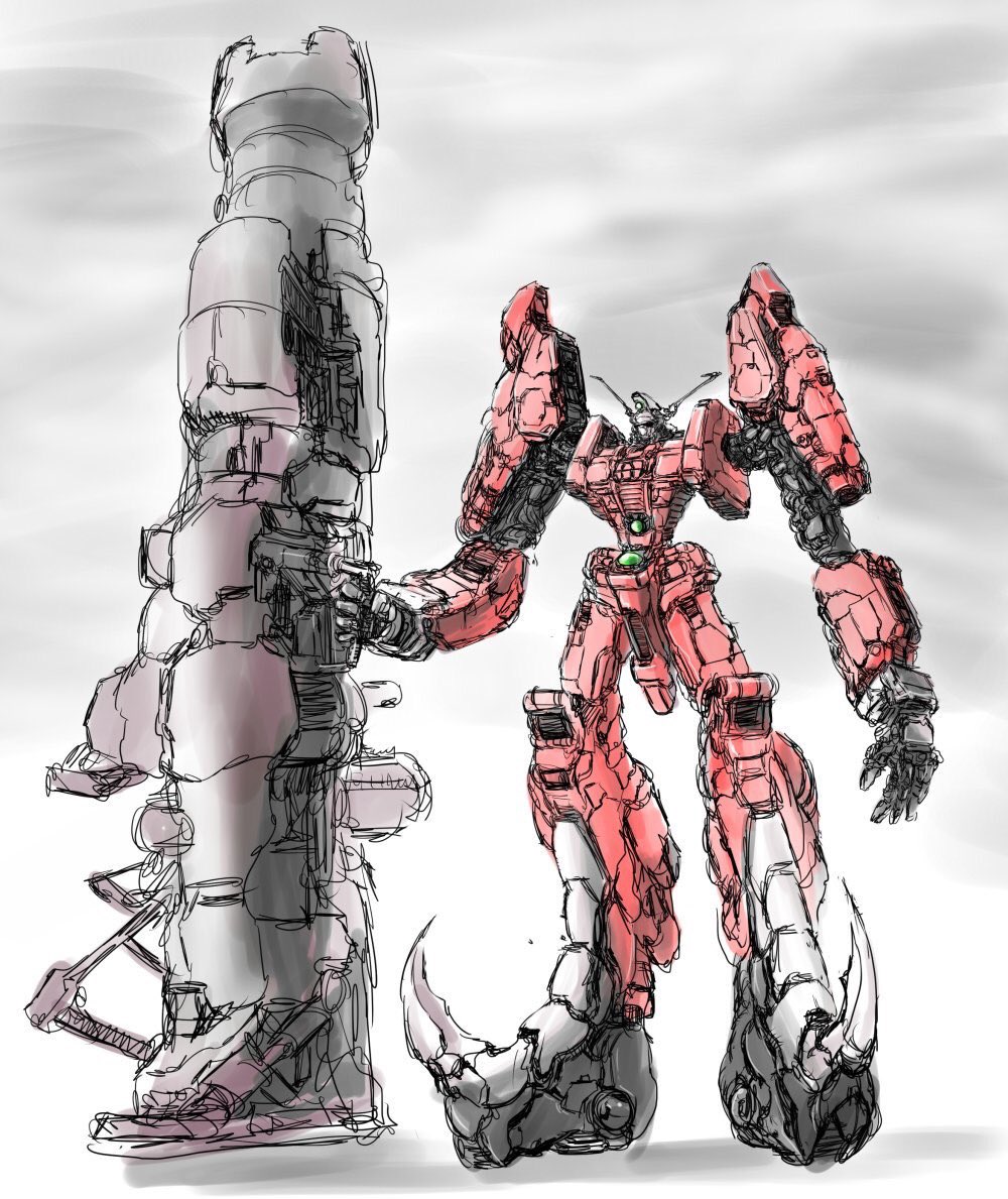 mecha robot no humans sketch weapon science fiction solo  illustration images