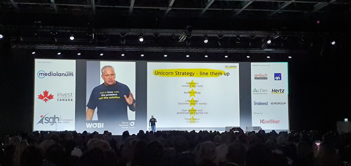 "Fall in love with the problem not the solution" Uri Levin, voglio anch'io quella maglietta 😉 #wobi