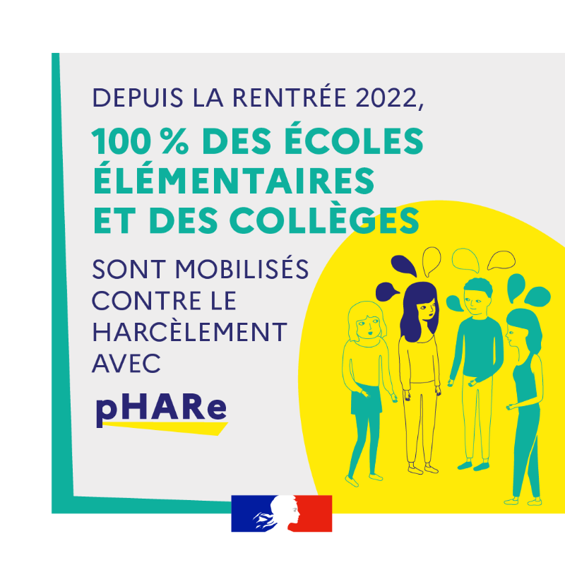 education_gouv's tweet photo. #pHARe est un programme de lutte contre le #Harcèlement et le #CyberHarcèlement déployé dans les écoles élémentaires et collèges publics. 
Une communauté protectrice pour former, éduquer, mobiliser, associer et intervenir pour dire #NonAuHarcèlement