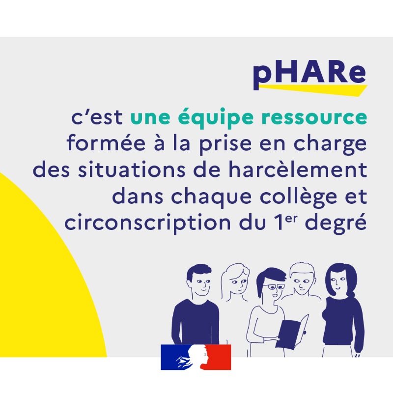 education_gouv's tweet photo. #pHARe est un programme de lutte contre le #Harcèlement et le #CyberHarcèlement déployé dans les écoles élémentaires et collèges publics. 
Une communauté protectrice pour former, éduquer, mobiliser, associer et intervenir pour dire #NonAuHarcèlement