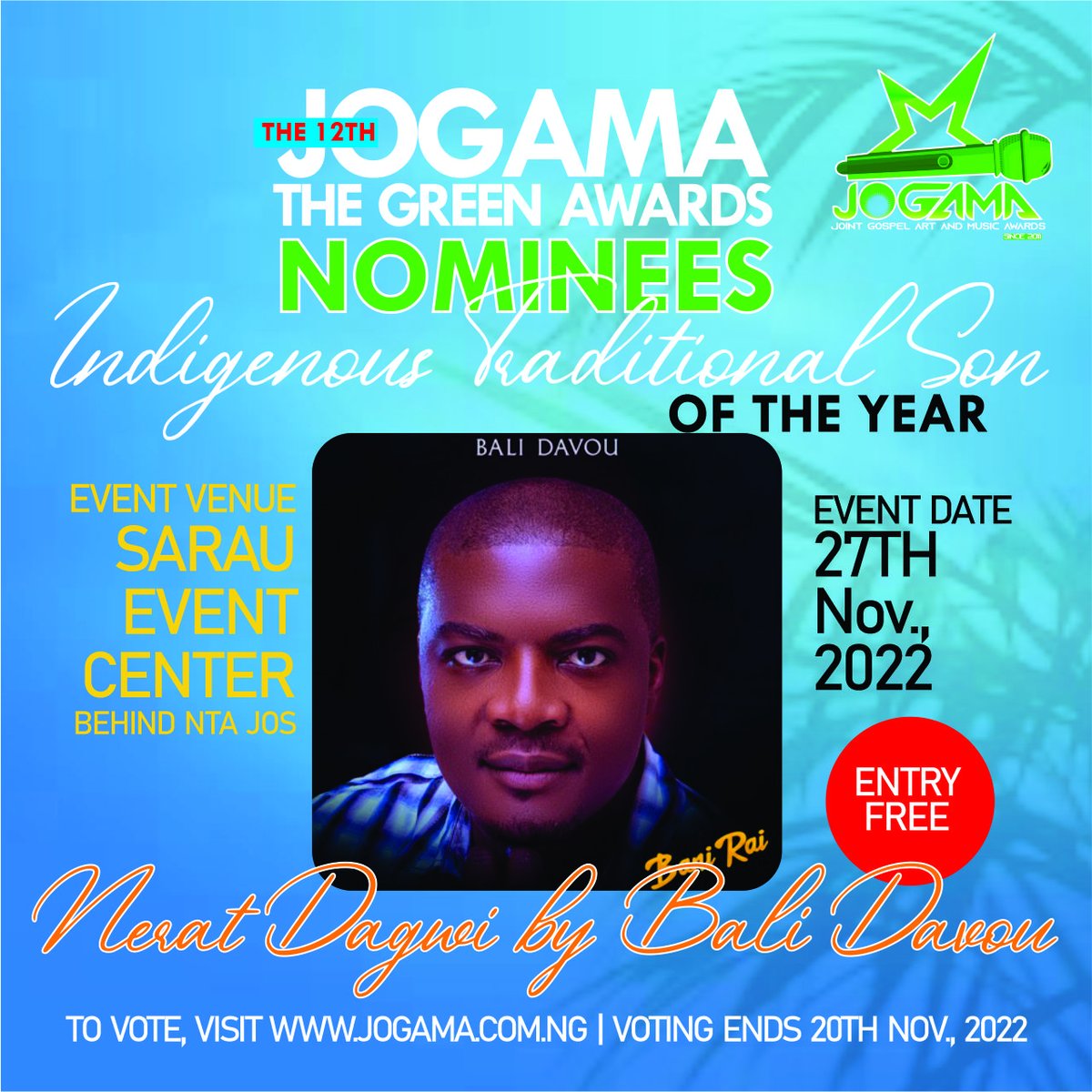 jogamagreen's tweet photo. JOGAMA-THE GREEN AWARDS 2022

THE 12TH EDITION

Meet our Nominees for Indigenous Traditional Song of the year

#JOGAMA12
#JOGAMA2022
#iSupportJOGAMA https://t.co/z5MVE8Ii0r