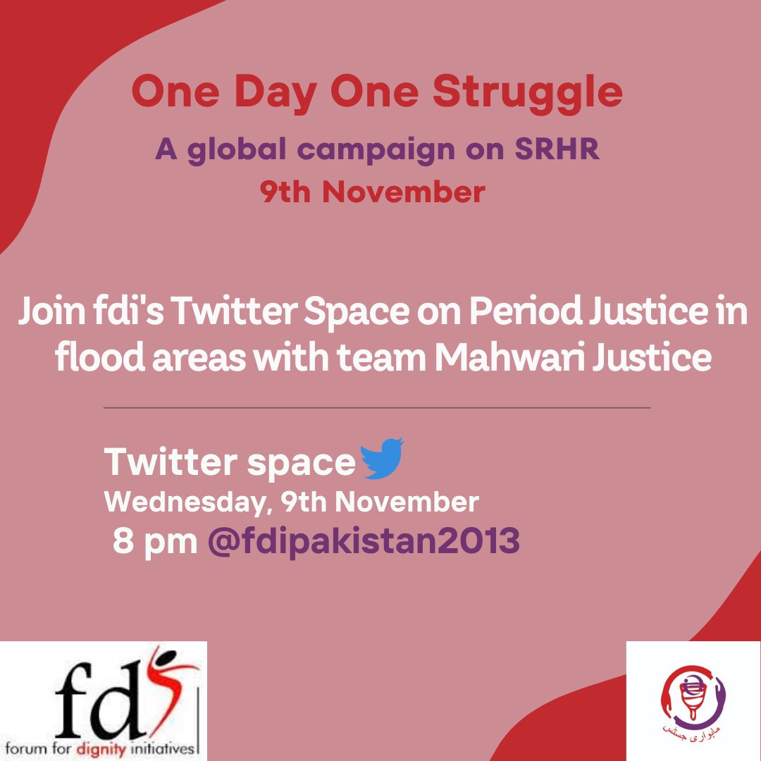 fdipakistan2013's tweet photo. Join Us! One day to go.
#onedayonestruggle #periodsjustice
@SexBodyRights  @MahwariJustice https://t.co/11xOUyQf5q
