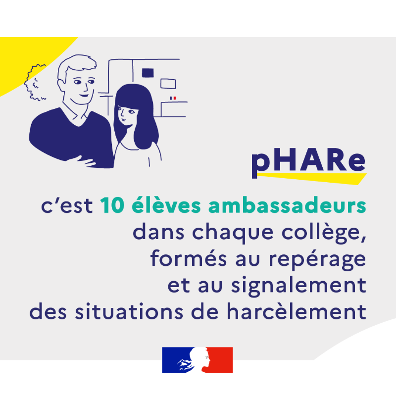 education_gouv's tweet photo. #pHARe est un programme de lutte contre le #Harcèlement et le #CyberHarcèlement déployé dans les écoles élémentaires et collèges publics. 
Une communauté protectrice pour former, éduquer, mobiliser, associer et intervenir pour dire #NonAuHarcèlement
