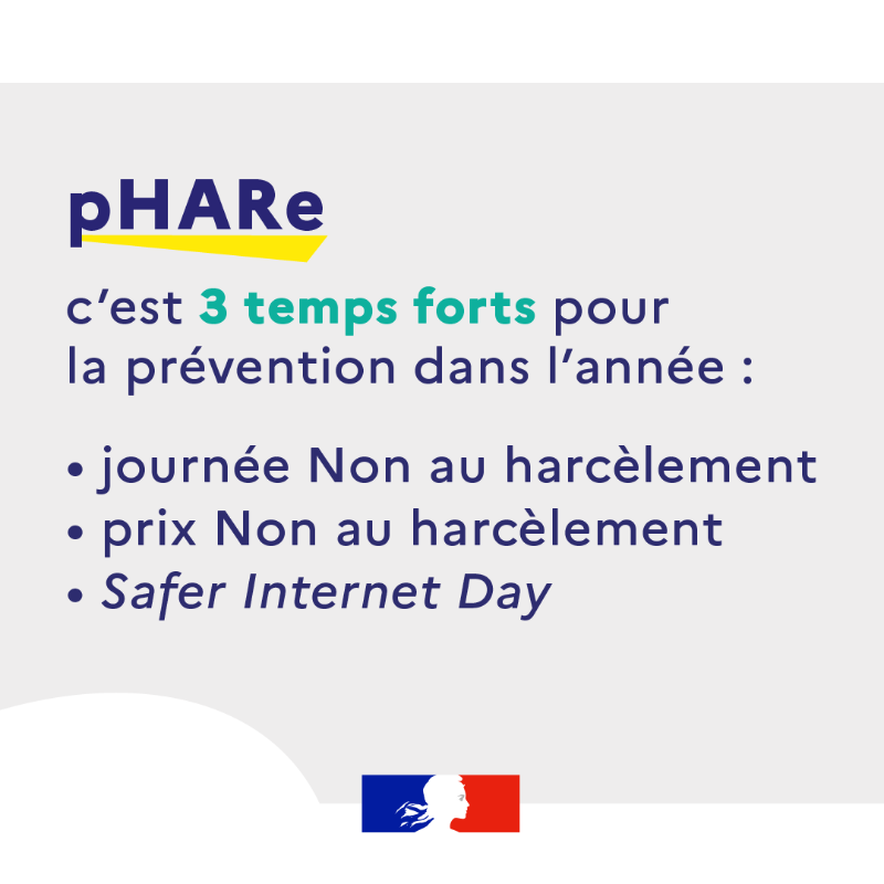education_gouv's tweet photo. #pHARe est un programme de lutte contre le #Harcèlement et le #CyberHarcèlement déployé dans les écoles élémentaires et collèges publics. 
Une communauté protectrice pour former, éduquer, mobiliser, associer et intervenir pour dire #NonAuHarcèlement