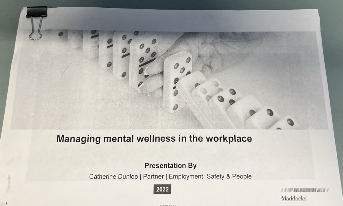 Enjoyed speaking at the Thomson Reuters Legal Australia conference on Mental Health and Employment today. 

Always great to learn from other speakers too 

lnkd.in/g8sBeS_j

#auslaw #whs #ohs #mentalhealthatwork