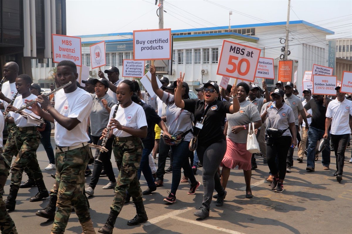 On 29th October 2022, the Malawi Bureau of Standards celebrated its Golden Jubilee. The event was celebrated under the theme “MBS – Partner for Industrialization”. In celebrating, a parade was conducted from Blantyre old town to KUHeS where a number of activities were done.