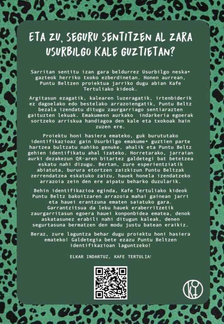 Kafe tertuliakoak herriko puntu beltzen identifikazioari ekin diogu eta horretarako zure laguntze behar dugu!

forms.gle/pzfWQEJWcnbdQq…