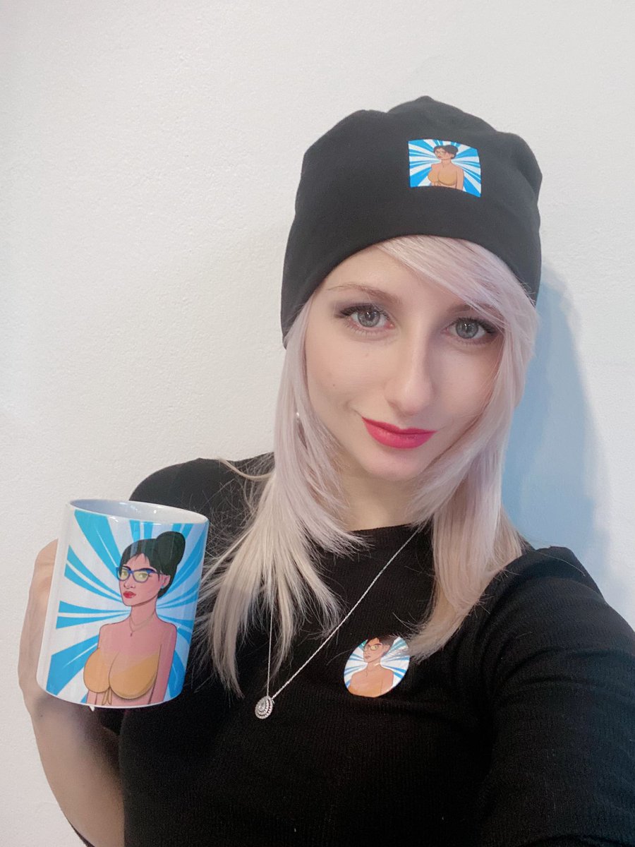 What do you think of this? 👀

Our very own founder, Maria, wearing a Handy Meta Girls beanie and pin while using an HMG mug ☕️

More of these which will be launched in our E-shop soooooooon~ 

Don't miss out, Handies! 💗
#NFT #NFTCommunity