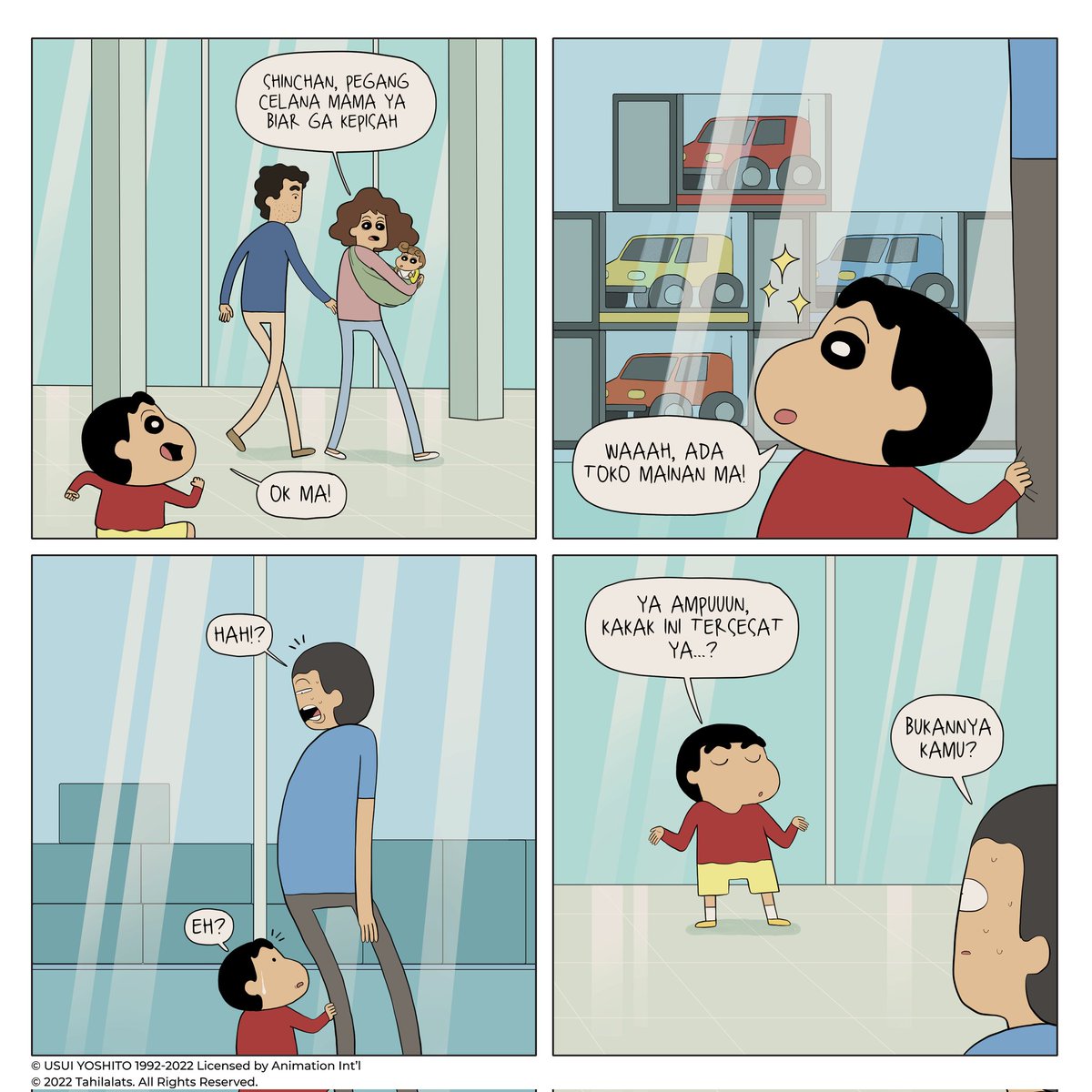 tahilalats's tweet photo. Crayon Shinchan x Tahilalats Comic Strip Story Eps 3 - Shinchan Hilang Dimall

Stay tune dan temukan keseruan lainnya dari kolaborasi Crayon Shinchan X Tahilalats! https://t.co/kvx460Ofp1