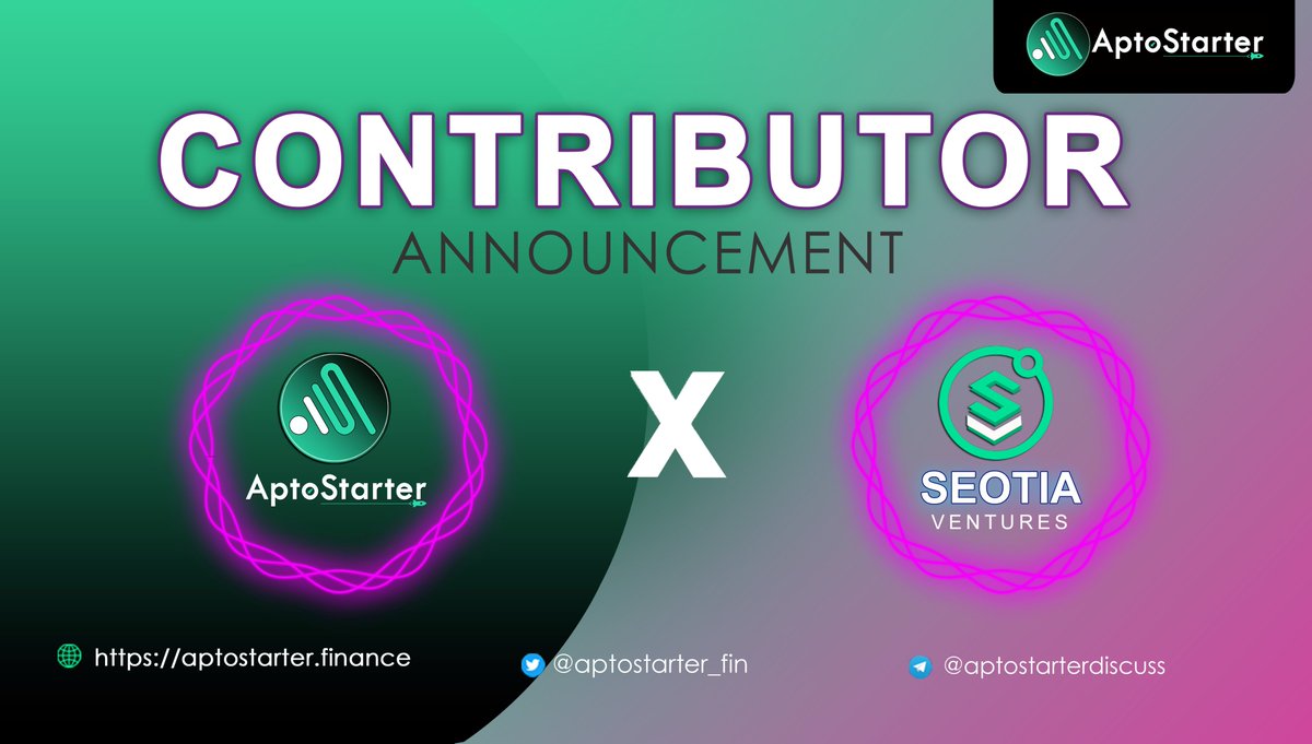 We are thankful for 
<a href="/seotia_ventures/">Seotia Ventures</a> 's support! 

Top performing Asia focused cross border Digital  VC fund.

 #Aptostarter #SeotiaVentures $APST #CryptoGame